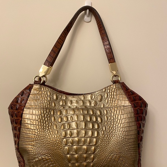 Brahmin Marianna Rose Gold Provence, embossed genuine leather Tote/Satchel. - Picture 2 of 12